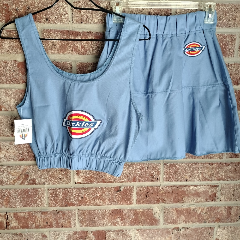 Dickies Blue Crop Top and Skirt Set